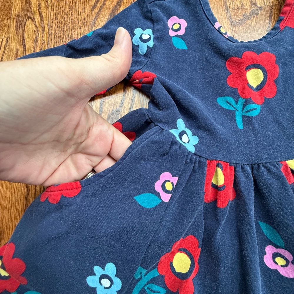 Hanna Andersson Floral Scoop Back Twirl Dress 5 - Picture 3 of 6